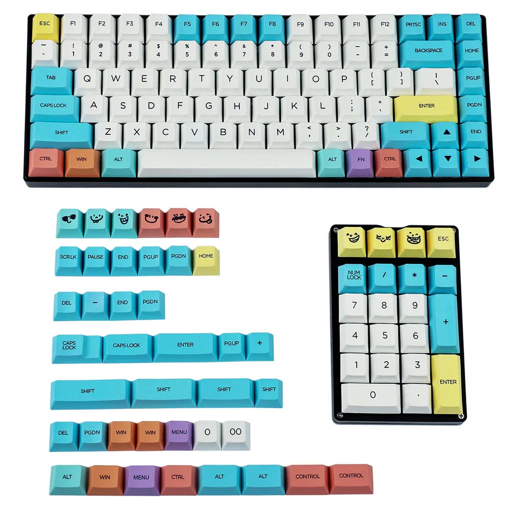 

146 Chalk Keycaps Dye Sub Thick PBT Cherry Profile For MX Switches Mechanical Keyboard 96 84 104 87 61 64 68