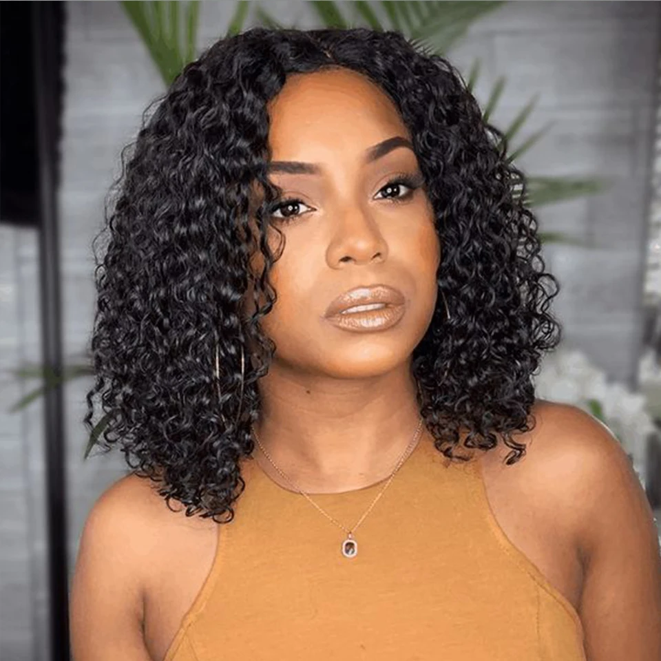 

Short Jerry Curly Bob Wig 13x5x2 Lace Front Human Hair Wigs Deep Wave For Women Mahogany Red Brown Lace Front Kinky Curly Wig