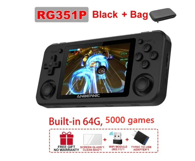 ANBERNIC RG351P Handheld Game Console RG351M 3.5 inch IPS 128G 10000+ PS1 GB FC PSP Retro Games Video Music Pocket Player Box
ANBERNIC RG351P Handheld Game Console RG351M 3.5 inch IPS 128G 10000+ PS1 GB FC PSP Retro Games Video Music Pocket Player Box