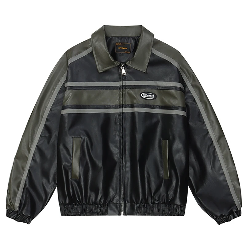 2023 Autumn New Contrast Panel PU Leather Men's Jacket Japanese Retro Fashion Loose Casual Jacket Couple Street Clothing Ropa
2023 Autumn New Contrast Panel PU Leather Men's Jacket Japanese Retro Fashion Loose Casual Jacket Couple Street Clothing Ropa