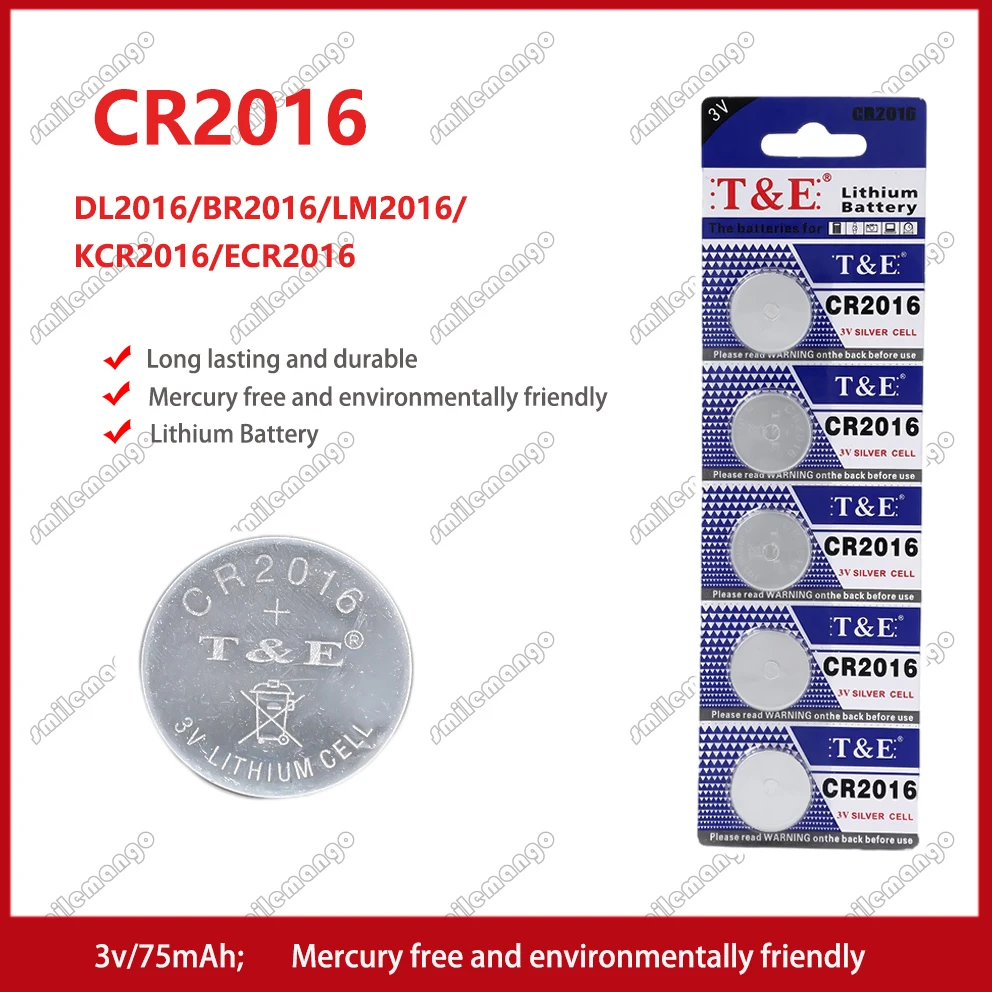 

2-50PCS 80mAh CR2016 Coin Cells Batteries CR 2016 DL2016 BR2016 LM2016 ECR2016 3V Lithium Button Battery For Watch Remote Key