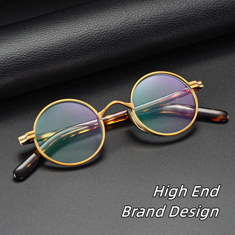 Fashion Pure Titanium Plastic legs Brand Design Glasses Men's Vintage Round New Vintage Leopard Leg Prescription Glasses Frame
Fashion Pure Titanium Plastic legs Brand Design Glasses Men's Vintage Round New Vintage Leopard Leg Prescription Glasses Frame