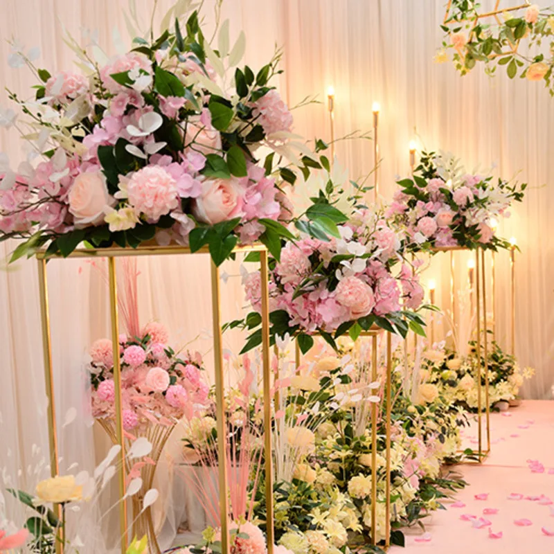 

Artificial Flower Wedding Backdrop Silk Flower Ball Table Centerpiece Decor Road Lead Floral Wedding Decoration Event Party Prop