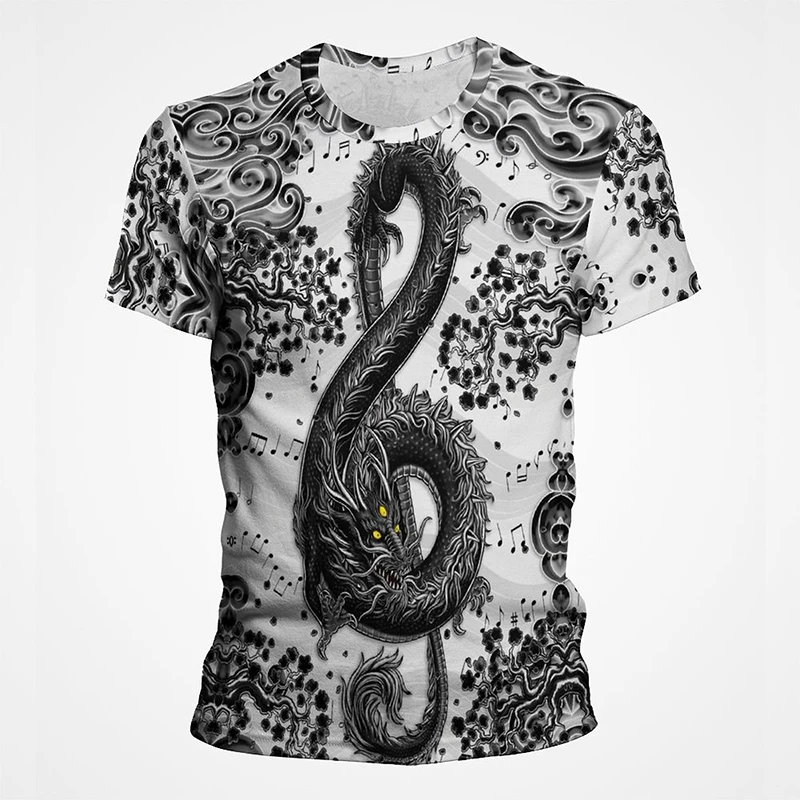 Funny Music Symbol Dragon T Shirt Men Fashion Vintage 3D Print T-shirt Summer Short Sleeve Tee Cool Streetwear Tops Tee Clothing
Funny Music Symbol Dragon T Shirt Men Fashion Vintage 3D Print T-shirt Summer Short Sleeve Tee Cool Streetwear Tops Tee Clothing