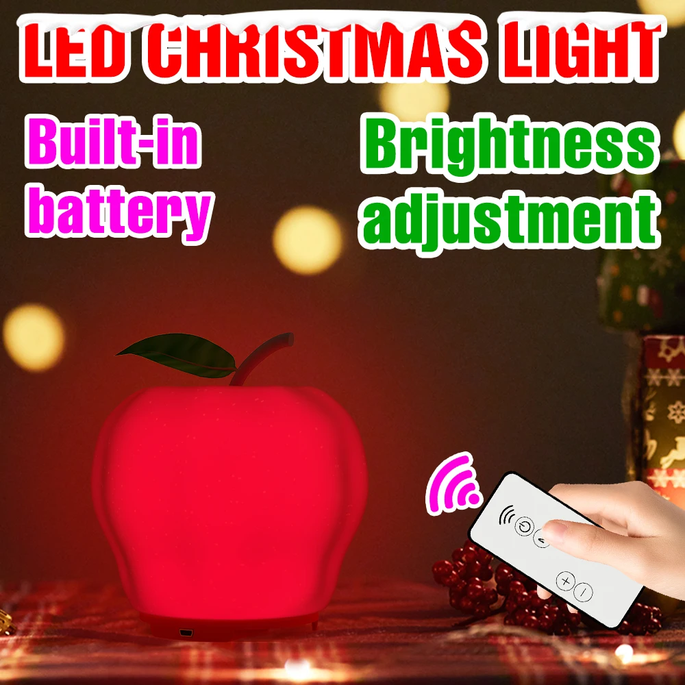 

LED Night Lamp Bedroom Bedside Light Rechargeable Touch Dimmable Soft Silicone Nightlights For Room Decoration Christmas Gift