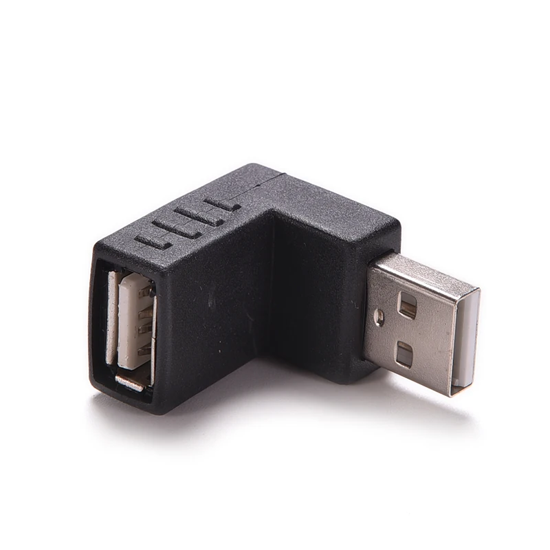 

Новинка Черный 1 шт. 90 градусов Переходник USB 2,0 A штекер-гнездо под прямым углом USB 2,0 коннектор для ноутбука ПК компьютера