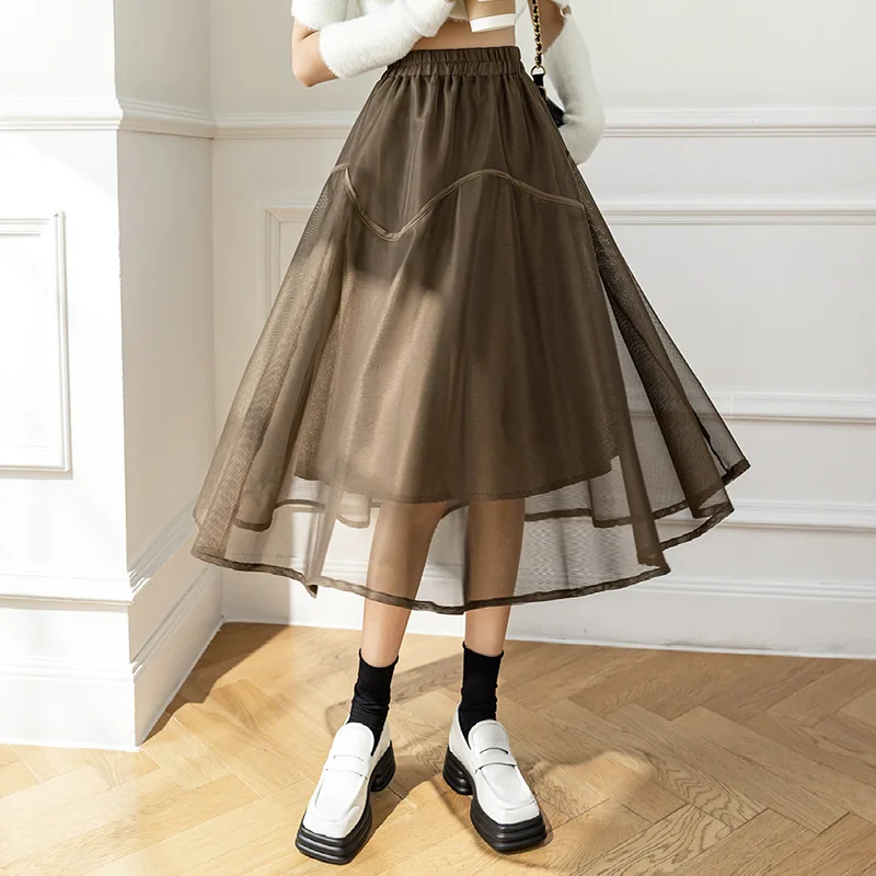CGC Casual High Waist Summer Women's Long Skirt Simple Breathable Mesh Loose A-line Skirt Elegant Chic Korean Fashion Mujer
CGC Casual High Waist Summer Women's Long Skirt Simple Breathable Mesh Loose A-line Skirt Elegant Chic Korean Fashion Mujer