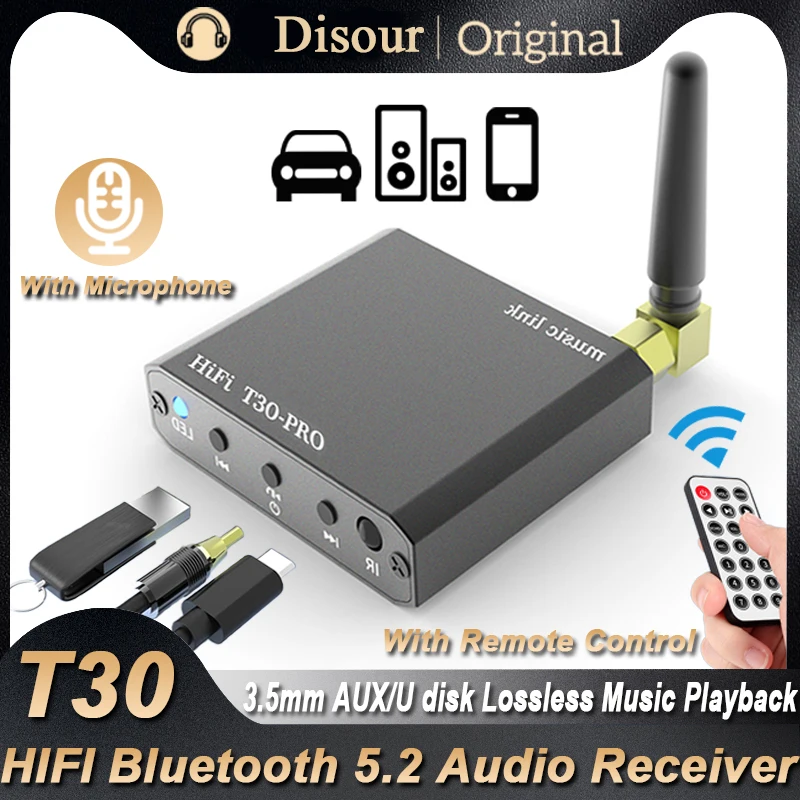 Bluetooth 5.2 Audio Receiver 3.5mm AUX/RCA /U-Disk Play HIFI Lossless Music Stereo Wireless Adapter With HD Mic for Car Speaker
Bluetooth 5.2 Audio Receiver 3.5mm AUX/RCA /U-Disk Play HIFI Lossless Music Stereo Wireless Adapter With HD Mic for Car Speaker