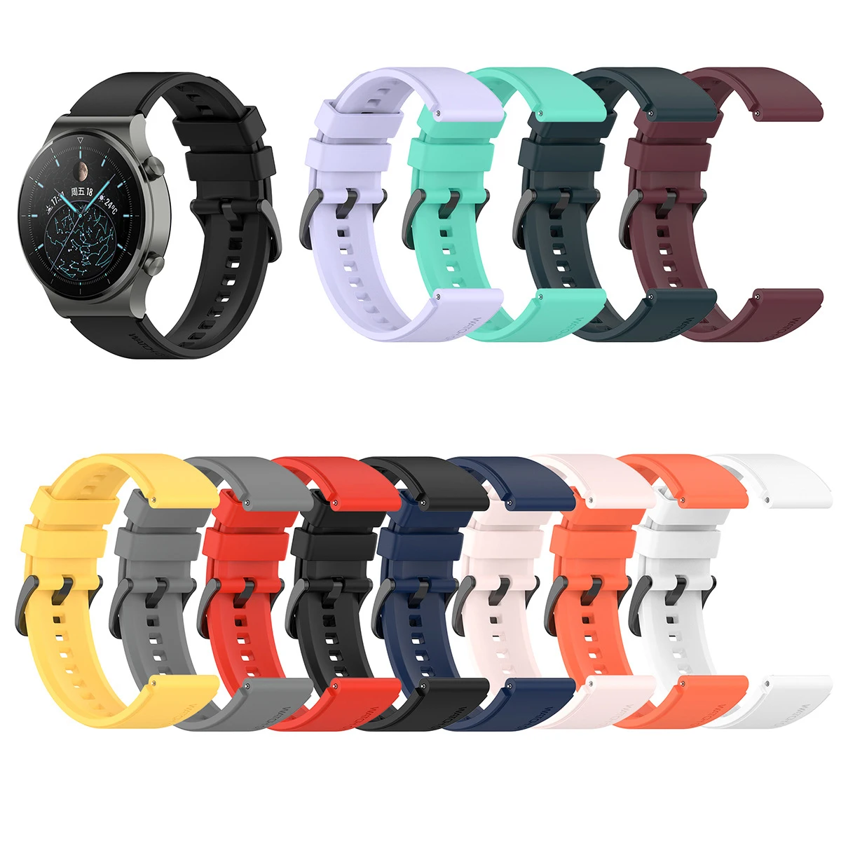 

22mm Official Silicone Band For Huawei Watch GT 2 Pro Strap Watchband For Huawei GT2 GT3 Pro/GT 3 2 46mm/Watch 4 Wrist Bracelet