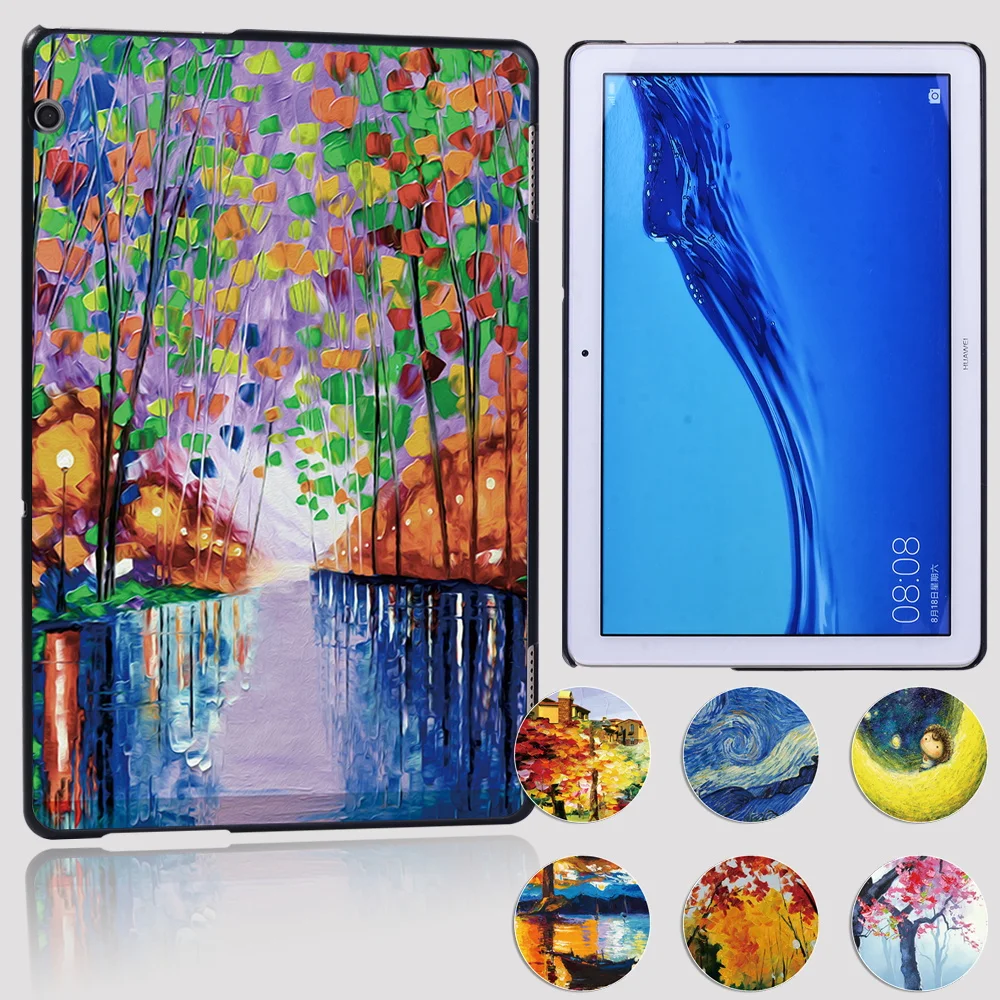 

Tablet Case for Huawei MediaPad T3 10/T5 10 /M5 Lite 8 10.1" /M5 10.8" Durable Paint Series Hard Shell Cover + Free Stylus