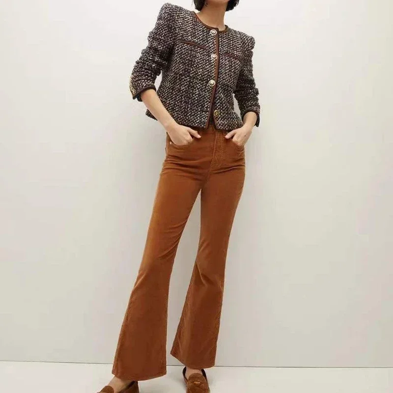 Vintage Women Casual Outfit O-neck Full Sleeves Blue Jeans Denim or Tweed Jacket 2023
Vintage Women Casual Outfit O-neck Full Sleeves Blue Jeans Denim or Tweed Jacket 2023