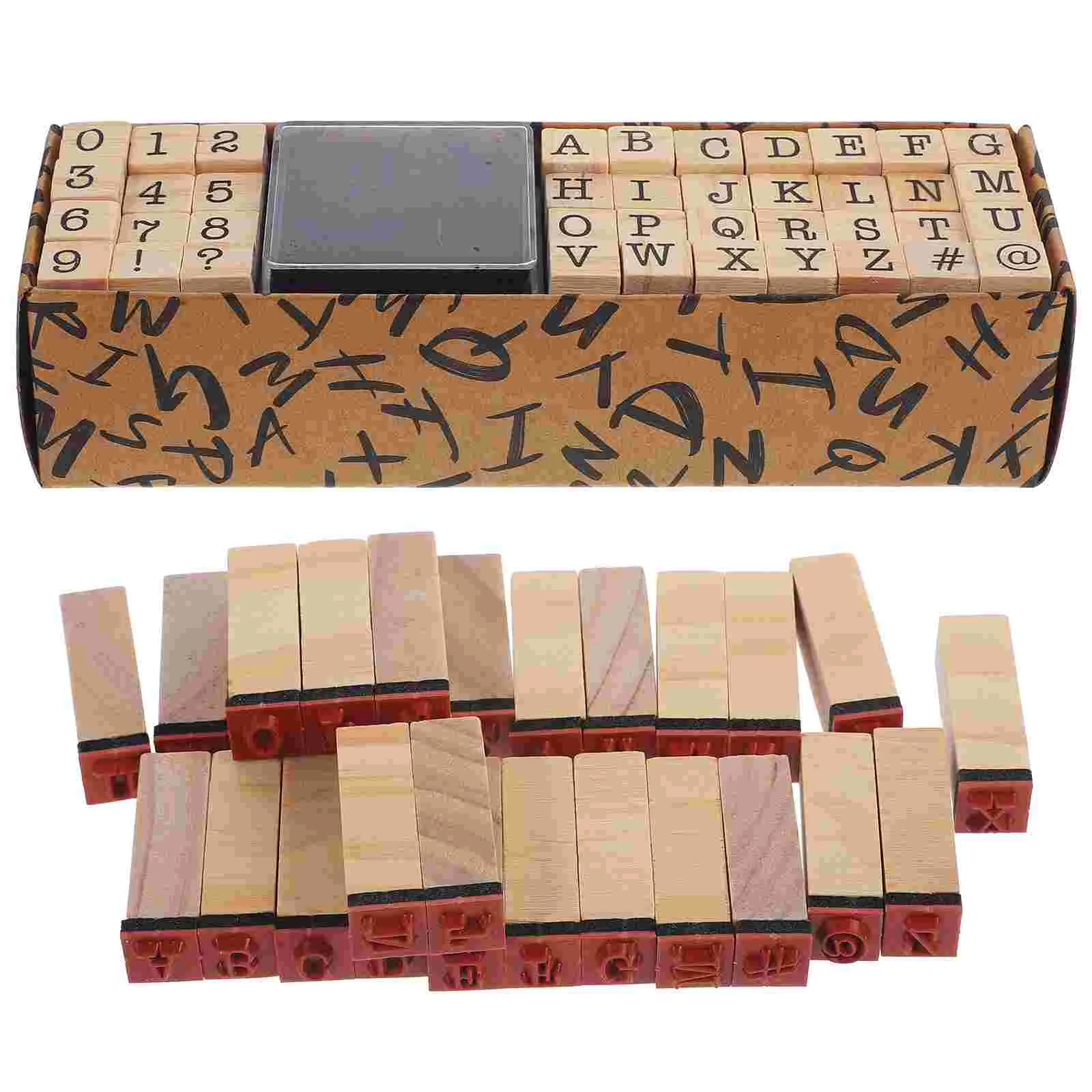 

40pcs Wood Wooden Stamp Set English Alphabet Stamp Small Journaling Stamps Wood Stamps