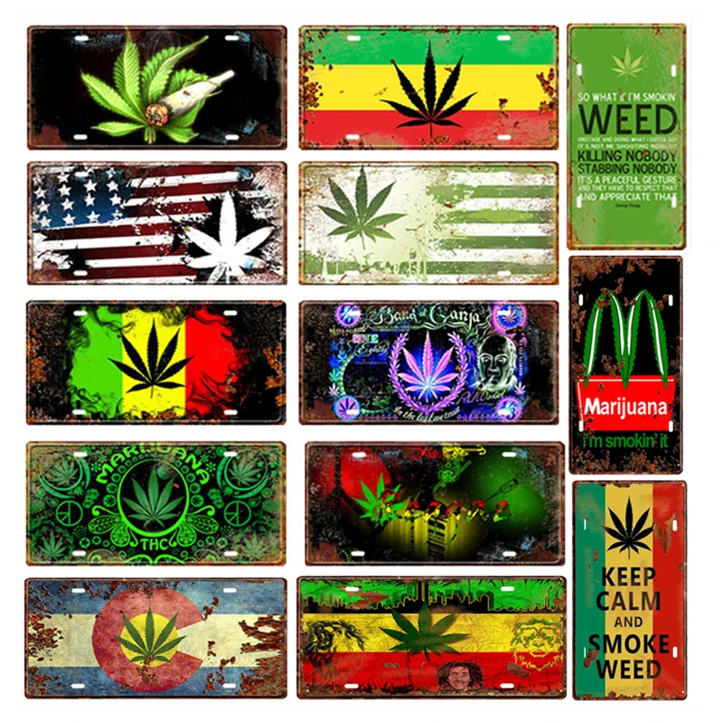Tin Sign Metal Wall Signs Decor Plant Marijuana Leaf Poster Shabby Retro Bar Garage Farm Decorative Car License Plate 15x30cm
Tin Sign Metal Wall Signs Decor Plant Marijuana Leaf Poster Shabby Retro Bar Garage Farm Decorative Car License Plate 15x30cm