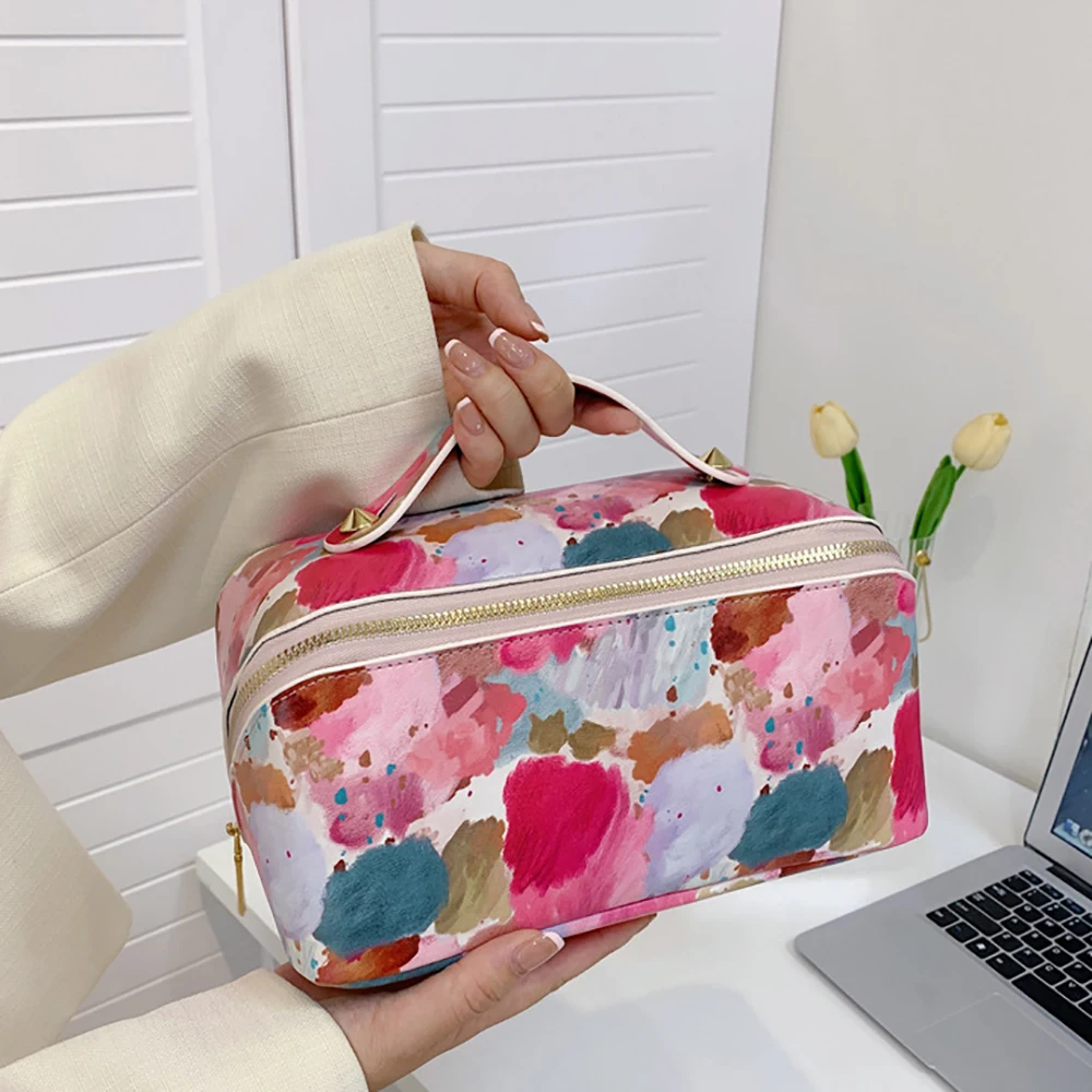 Large Cosmetic Bag For Women Pu Leather Make Up Pouch Travel Washbag Toiletries Organizer Storage Hangbag Carry-on Makeup Tote
Large Cosmetic Bag For Women Pu Leather Make Up Pouch Travel Washbag Toiletries Organizer Storage Hangbag Carry-on Makeup Tote