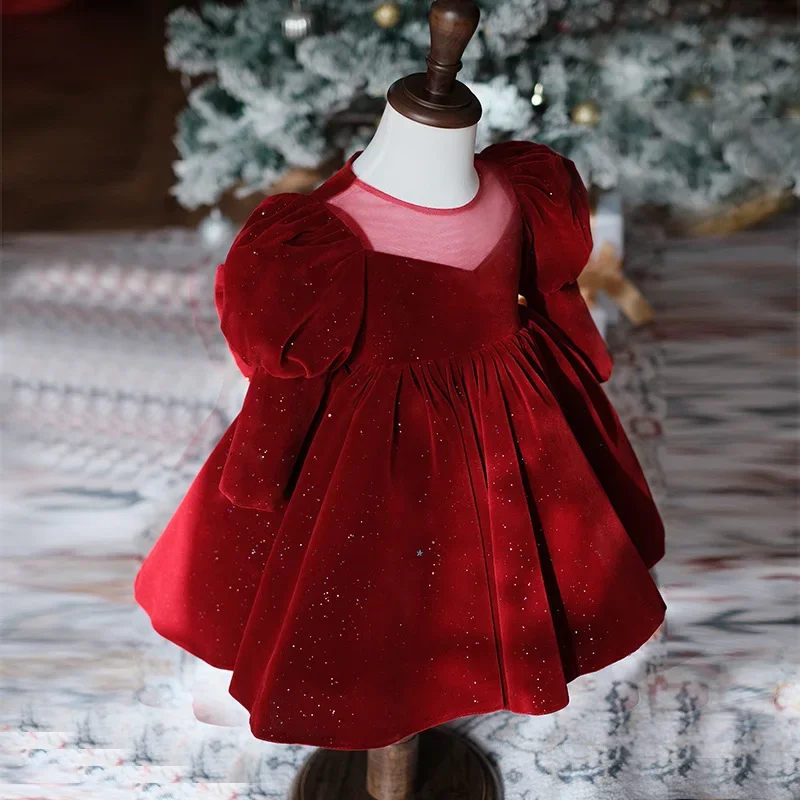 Velvet Long Sleeve Flower girl wedding princess Gown heart Girls dress for baby 1st birthday party dress kids Christmas Clothing
Velvet Long Sleeve Flower girl wedding princess Gown heart Girls dress for baby 1st birthday party dress kids Christmas Clothing