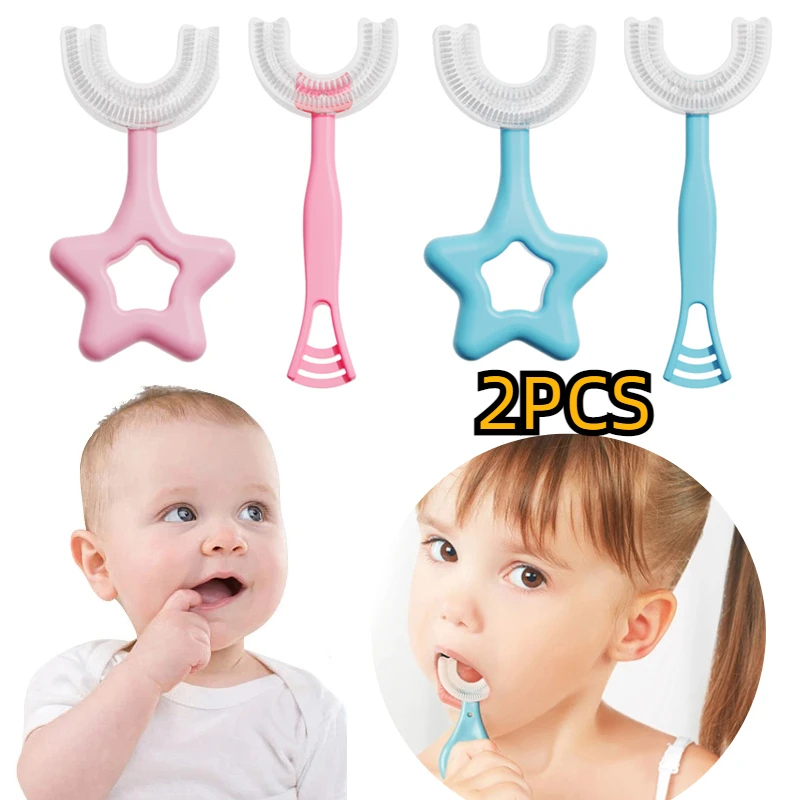 Children U-Shape Toothbrush 360-Degree Oral Cleaning Kids Tooth Brush Soft Million Nano Bristle Silicone Baby Finger Teether
Children U-Shape Toothbrush 360-Degree Oral Cleaning Kids Tooth Brush Soft Million Nano Bristle Silicone Baby Finger Teether