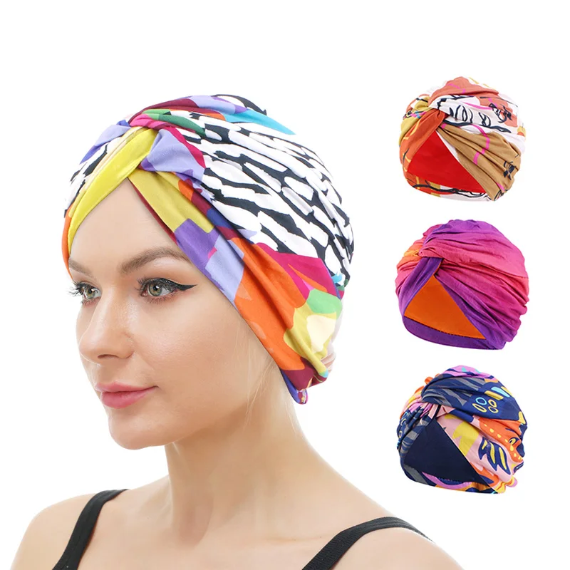 

New Women satin lined Twist Stretch turban Muslim Inner Hijab Cap Banadan Cancer Chemo Cap Bonnet Mujer Headscarf Lady Hair Hats