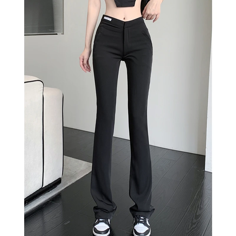 Autumn New Thin Fashion Leisure Women's Pants Bottoms Black High Waist Vintage Straight Elastic Waist Slim Fit Flare Trouser
Autumn New Thin Fashion Leisure Women's Pants Bottoms Black High Waist Vintage Straight Elastic Waist Slim Fit Flare Trouser