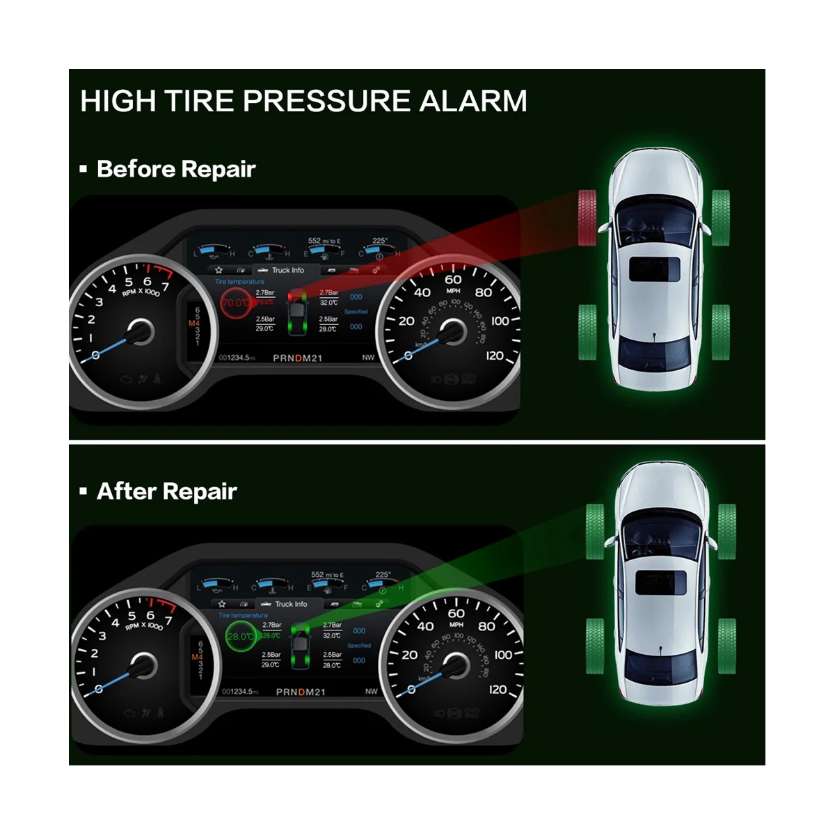 

4Pcs Programmable MX Sensor 315MHZ+433MHz Universal 2 in 1 Tire Pressure Monitoring System TPMS Tool-Program For-AUTEL