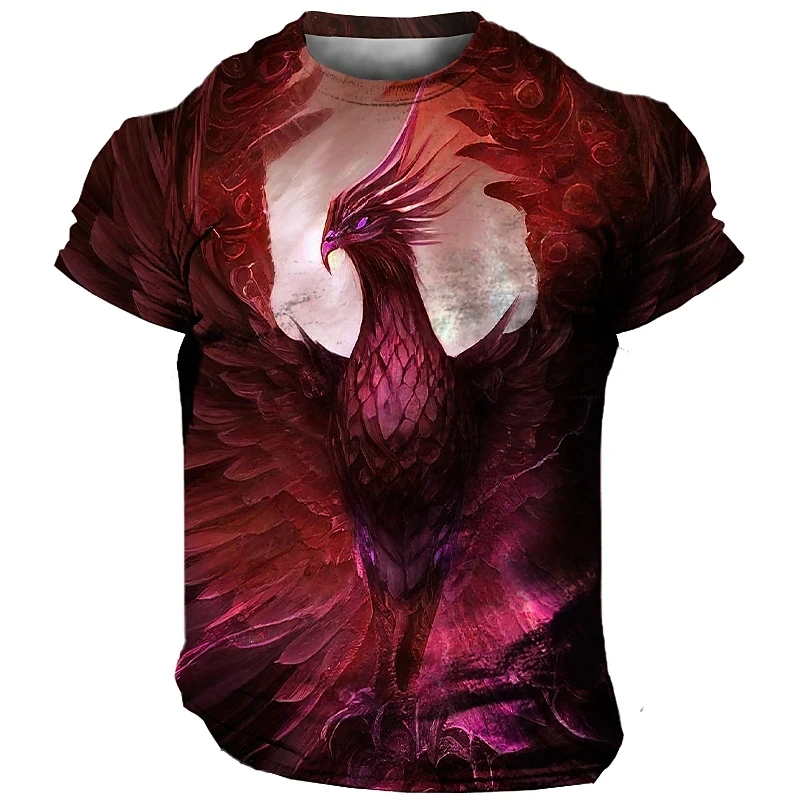 

Goth Phoenix Graphic T Shirts Fashion Animal Eagle 3D Printed T Shirt For Men Casual Streetwear Women Tshirt Punk Y2k Tee Tops