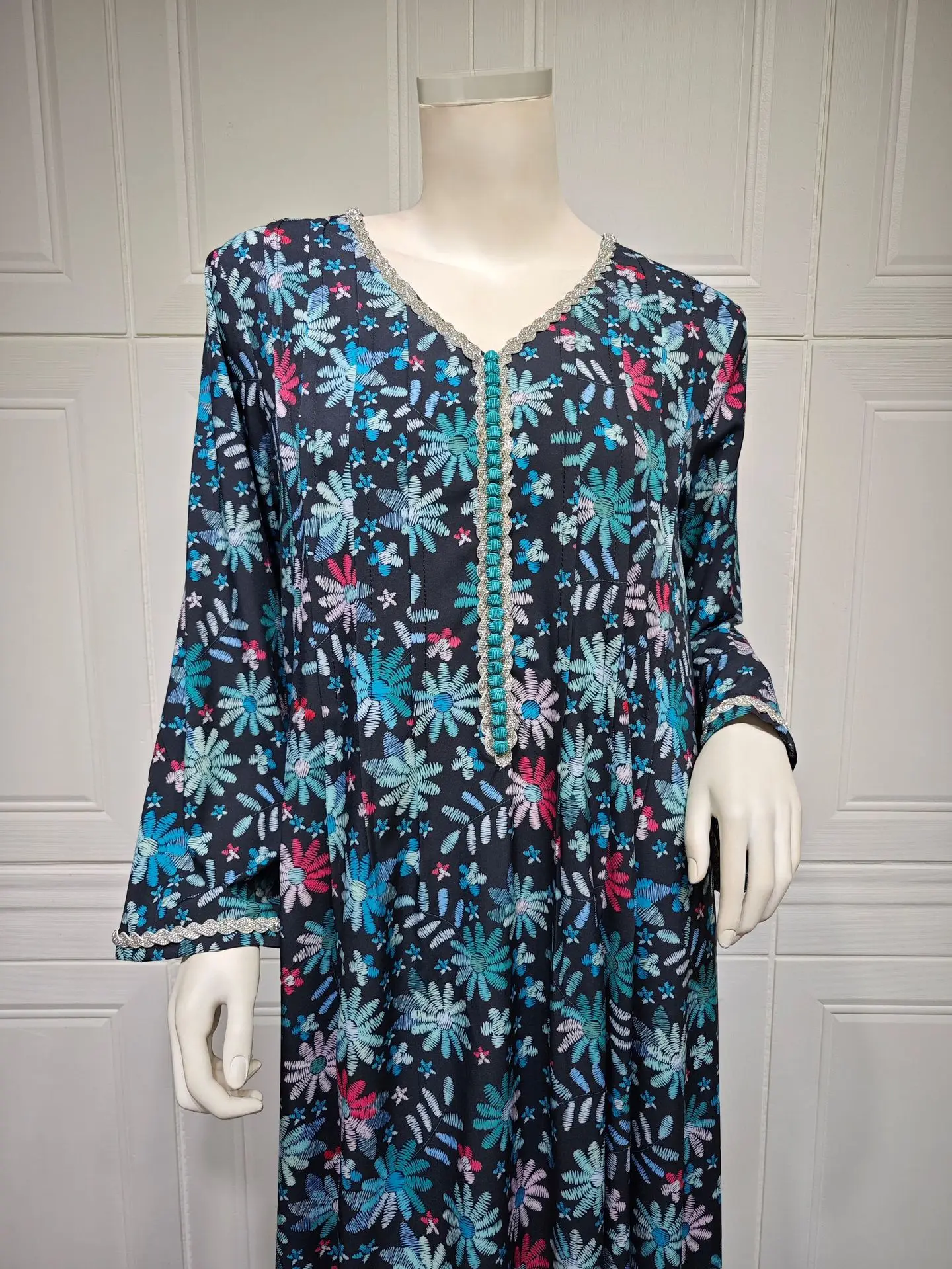 فستان عباية إسلامية للنساء ، مطبوع بالورود ، الماس ، الجلابية ، فساتين حفلات المغرب ، قفطان إسلام فيستدوس ، رداء عربي طويل ، دبي فستان عباية إسلامية للنساء ، مطبوع بالورود ، الماس ، الجلابية ، فساتين حفلات المغرب ، قفطان إسلام فيستدوس ، رداء عربي طويل ، دبي