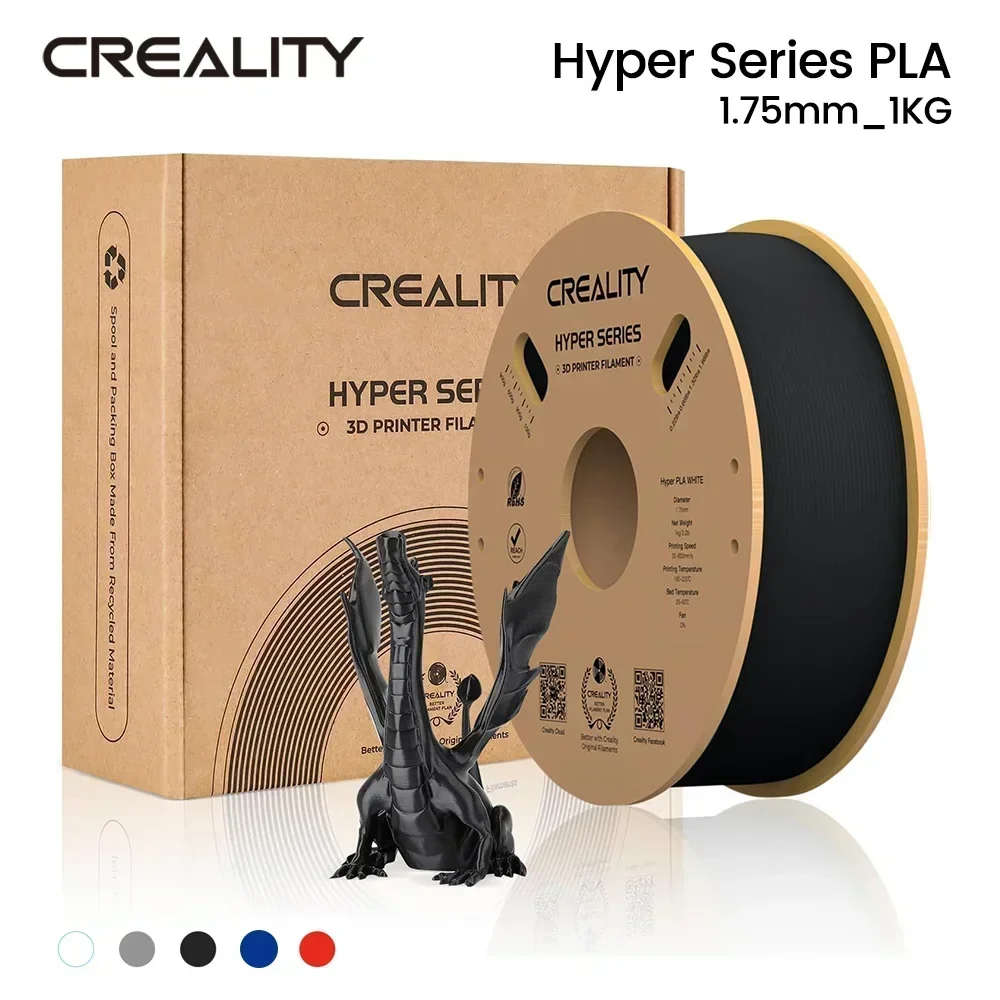 

CREALITY 3D Printer Materials Hyper Series PLA Filament 1.75mm 1KG Better Fluidity Faster Cooling High Precision For FDM Printer