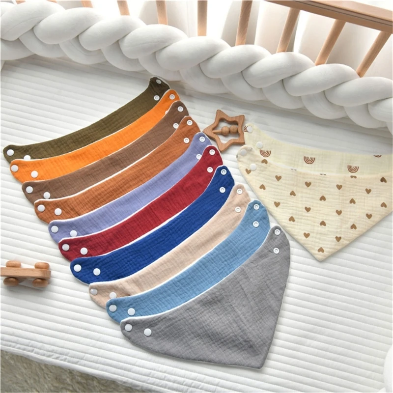 

Soft Thick Cotton Baby Bib Solid Color Newborn Triangle Scarf Super Absorbent Baby Drooling Bib Feeding Burp Cloth Saliva Towel