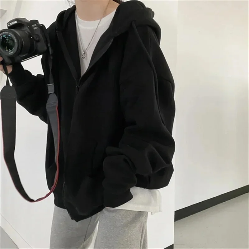 Harajuku Women Sweatshirts Korean Version Oversized Solid Zip Up Hoodies Jacket Retro Long Sleeve Fleece Hooded Sweatshirt Coats
Harajuku Women Sweatshirts Korean Version Oversized Solid Zip Up Hoodies Jacket Retro Long Sleeve Fleece Hooded Sweatshirt Coats
