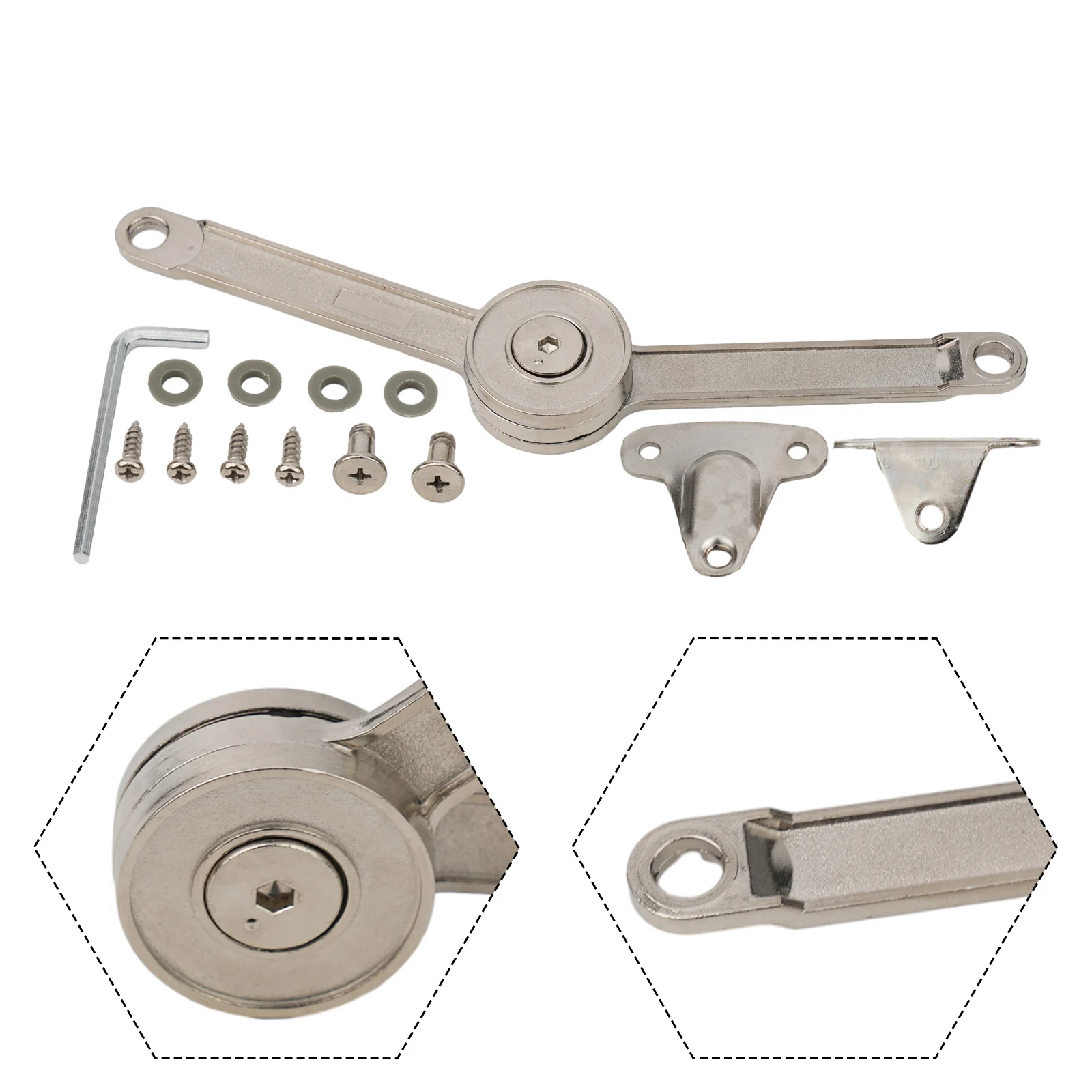 Cabinet Hinges Support Rod Home Furniture Tool Hydraulic Multi-angle Random Stop Silver Support Rod Zinc Alloy
Cabinet Hinges Support Rod Home Furniture Tool Hydraulic Multi-angle Random Stop Silver Support Rod Zinc Alloy