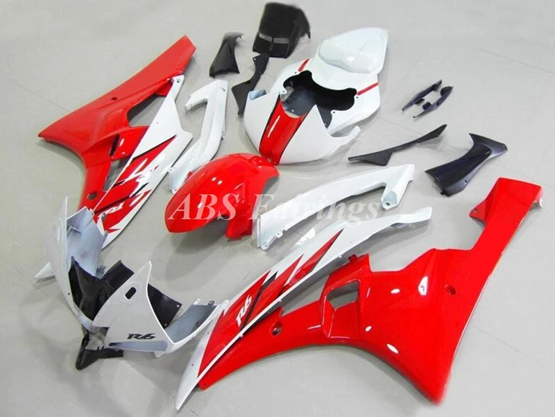 

Комплект обтекателей для мотоцикла из АБС-пластика, 4 подарка, подходит для YAMAHA YZF- R6 2006 2007 06 07, кузов красного и белого цвета
