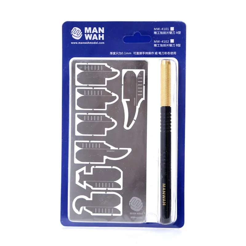 WANWAH MW-4102 Photo-Etched Saw Set Type B w/Saw Handle (Saw Blade Thickness: 0.1mm)
WANWAH MW-4102 Photo-Etched Saw Set Type B w/Saw Handle (Saw Blade Thickness: 0.1mm)