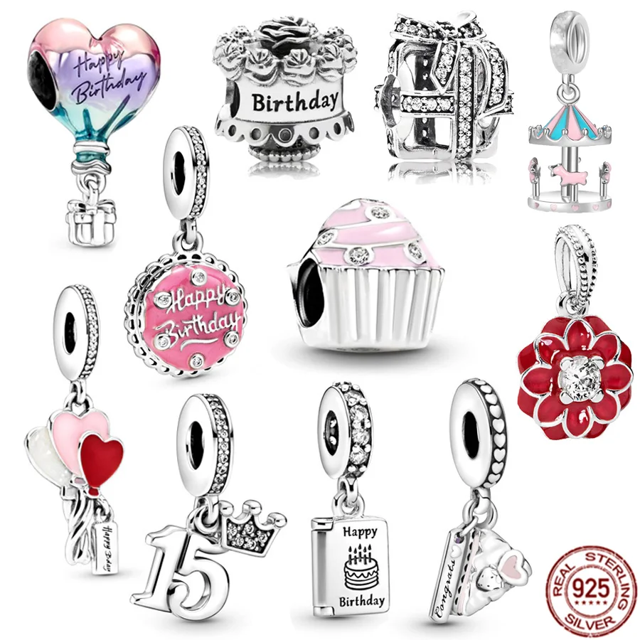 925 Sterling Silver Pink Cupcake Hot Air Balloon Card Dangle Charm Jewelry Beads Fit Original Pandora Bracelet DIY Birthday Gift
925 Sterling Silver Pink Cupcake Hot Air Balloon Card Dangle Charm Jewelry Beads Fit Original Pandora Bracelet DIY Birthday Gift
