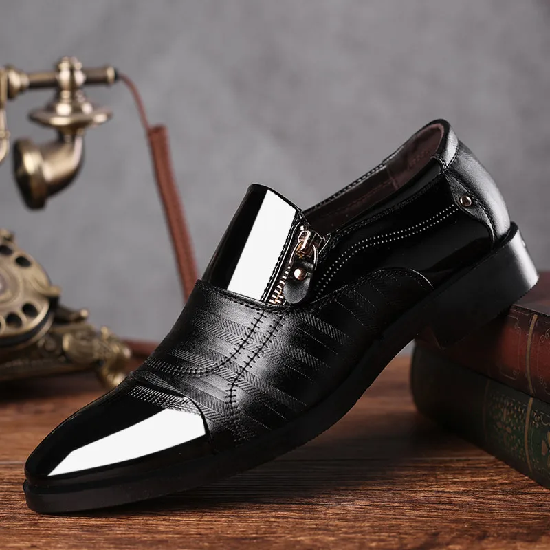 

Туфли-оксфорды мужские из лакированной кожи, официальная обувь, итальянские лоферы, свадебные туфли, черные