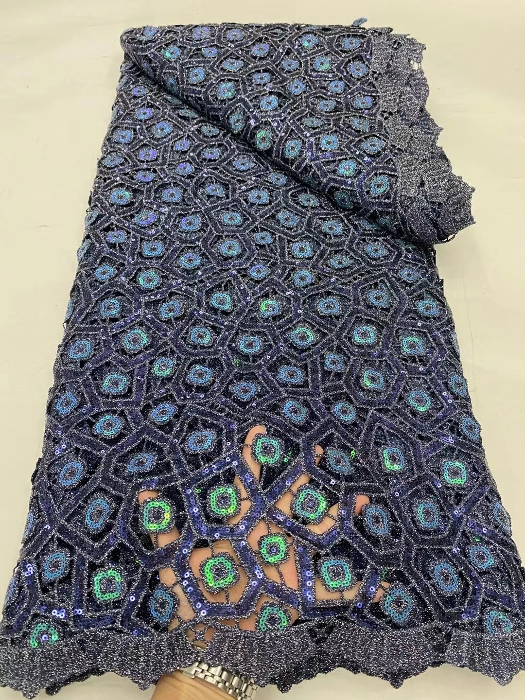 Нигерийская Тюлевая кружевная ткань для шитья, свадебное платье, шифон, искусственный гипюр, высокое качество, с бусинами, камень, 5 ярдов, 2024 DP0211 
Нигерийская Тюлевая кружевная ткань для шитья, свадебное платье, шифон, искусственный гипюр, высокое качество, с бусинами, камень, 5 ярдов, 2024 DP0211