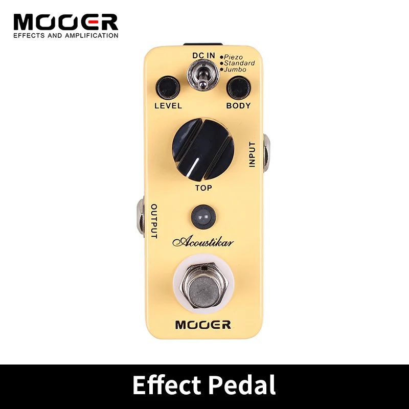 

MOOER Acoustikar Acoustic Guitar Simulator Effect Pedal True Bypass with 3 Modes (Piezo/Standard/Jumbo) Metal Shell Guitar Pedal