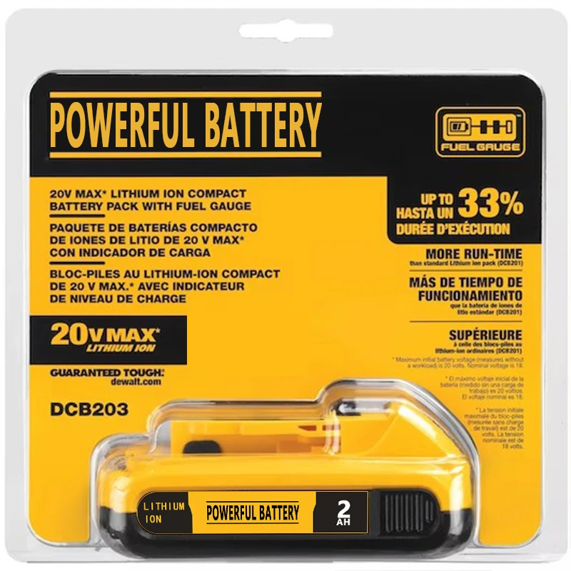 20V Battery 2.0Ah DCB203 For Dewalt Power Tool Li-ion Battery DCB205 DCB206 DCB204 DCB200 DCB182 DCB180 DCB230
20V Battery 2.0Ah DCB203 For Dewalt Power Tool Li-ion Battery DCB205 DCB206 DCB204 DCB200 DCB182 DCB180 DCB230