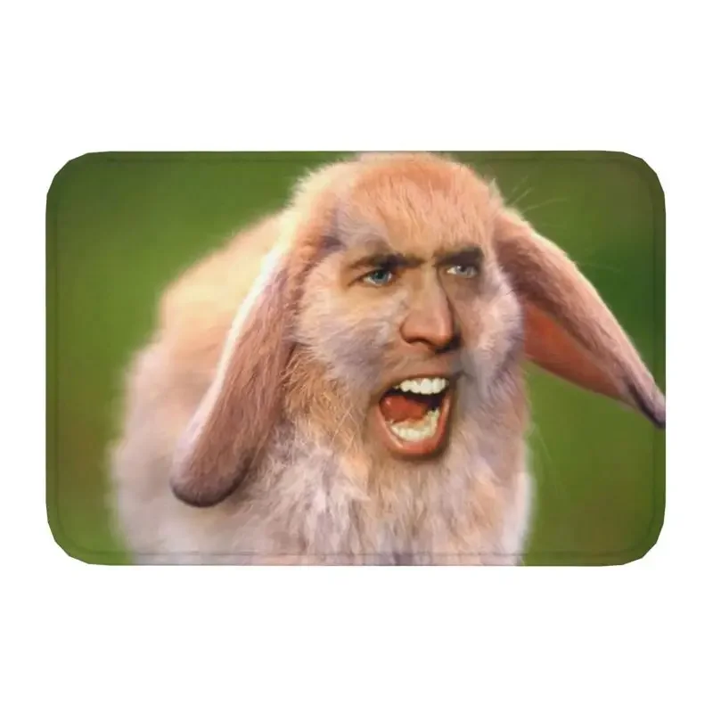 

Nicolas Cage Rabbit Door Floor Bath Kitchen Mat Anti-Slip Outdoor Funny Meme Doormat Toilet Entrance Carpet Rug