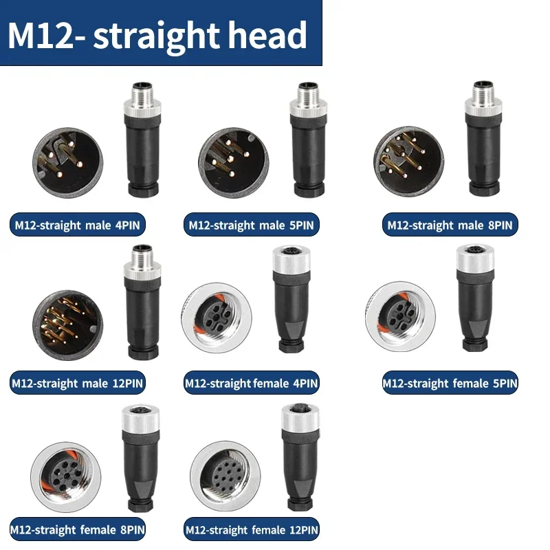 5 PCS M12 sensor connector waterproof male&female plug screw threaded coupling 3 4 5 8 12 Pin A type sensor connectors
5 PCS M12 sensor connector waterproof male&female plug screw threaded coupling 3 4 5 8 12 Pin A type sensor connectors