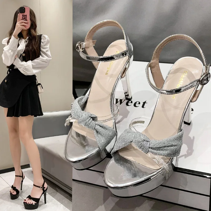 New 2023 Summer Fashion Platform Sandals Sexy Open Toe 12CM High Heels Party Dress Wedding Nightclub Women Shoes Black Silver
New 2023 Summer Fashion Platform Sandals Sexy Open Toe 12CM High Heels Party Dress Wedding Nightclub Women Shoes Black Silver
