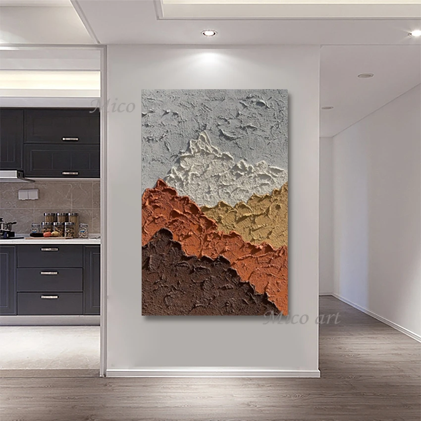 

Modern Canvas Thick Acrylic Mountain Artwork Picture Art Wall Knife Paintings Hand-painted Decoration Showpieces Unframed