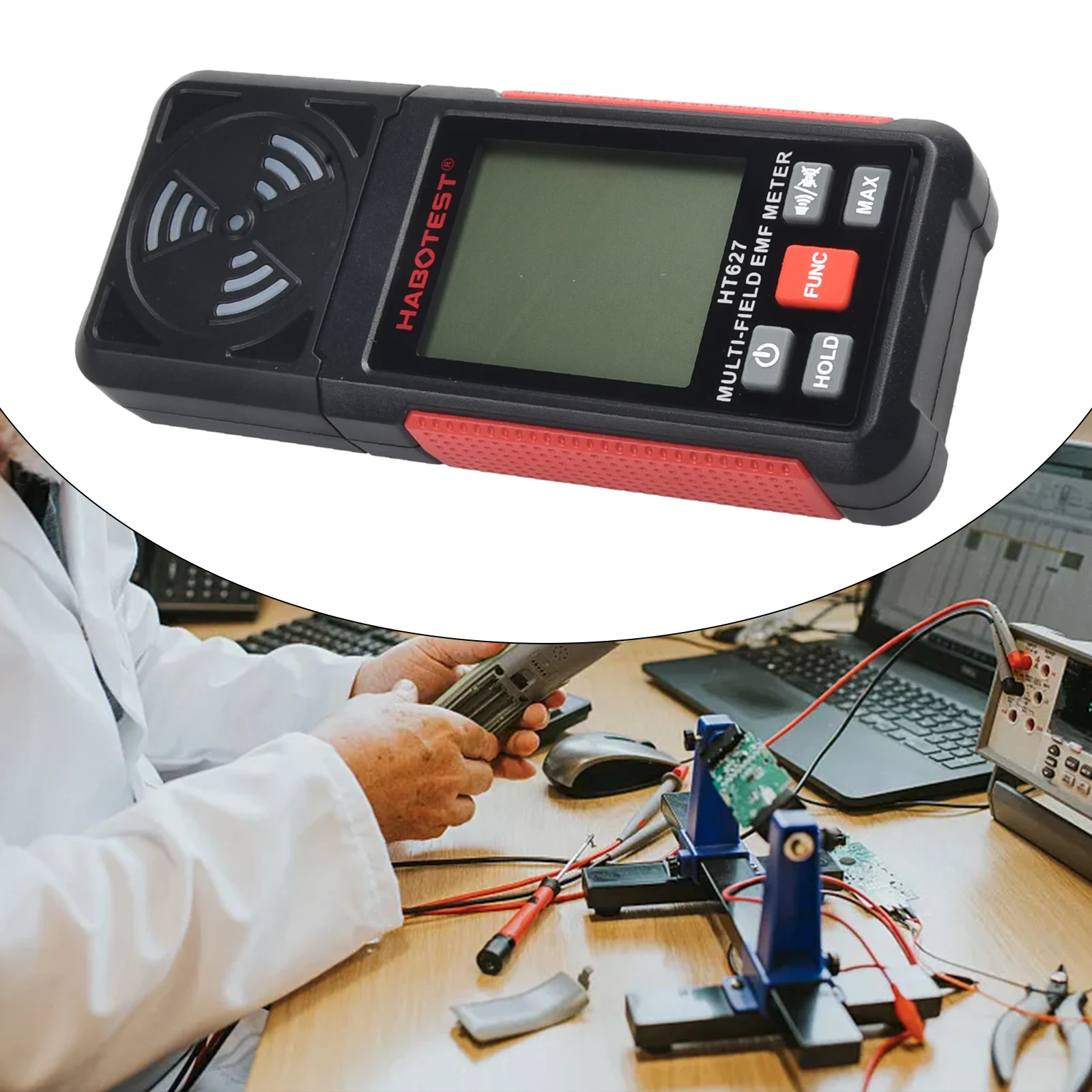 Portable Radiation Detector for Electronics Measures Magnetic Field Electric Field and High Frequency Radiation
Portable Radiation Detector for Electronics Measures Magnetic Field Electric Field and High Frequency Radiation