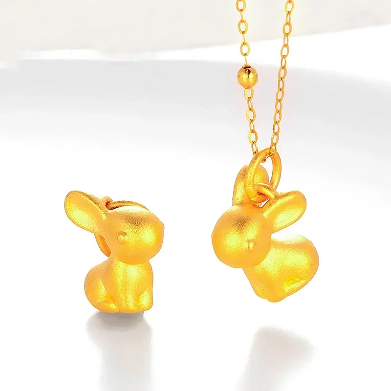

1 шт. золотые ювелирные изделия, сердце для девочки, 3D Жесткий золотой кулон, изящный жесткий золотой маленький кролик, просто кулон 0,7-0,9 г