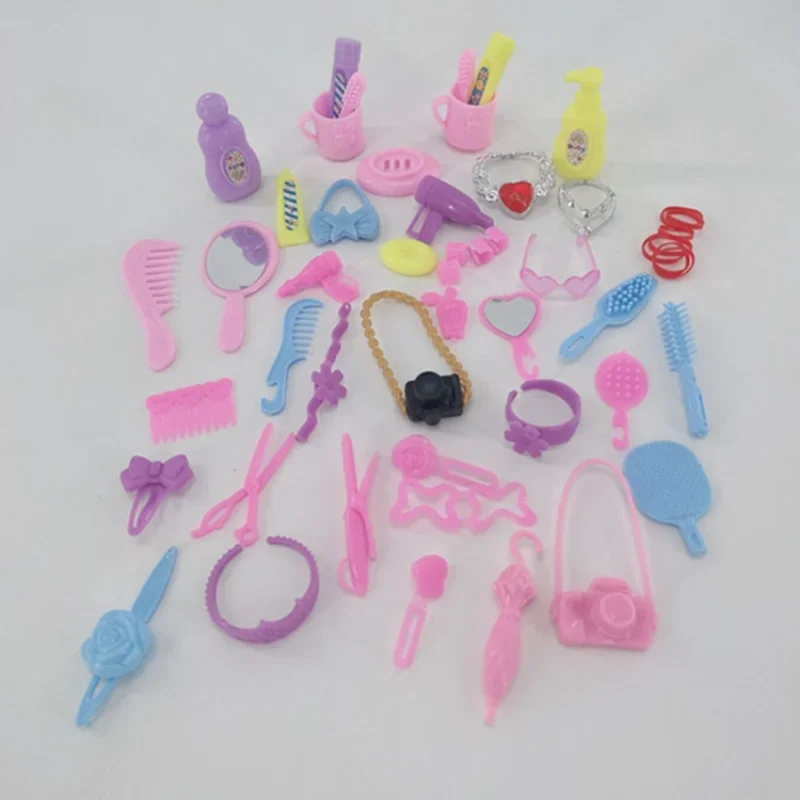 

Кукольная зубная щетка, игрушка для купания, аксессуары, мыло, зубная паста, зубная щетка, домашнее ожерелье, расческа, зеркало, набор 55 шт.