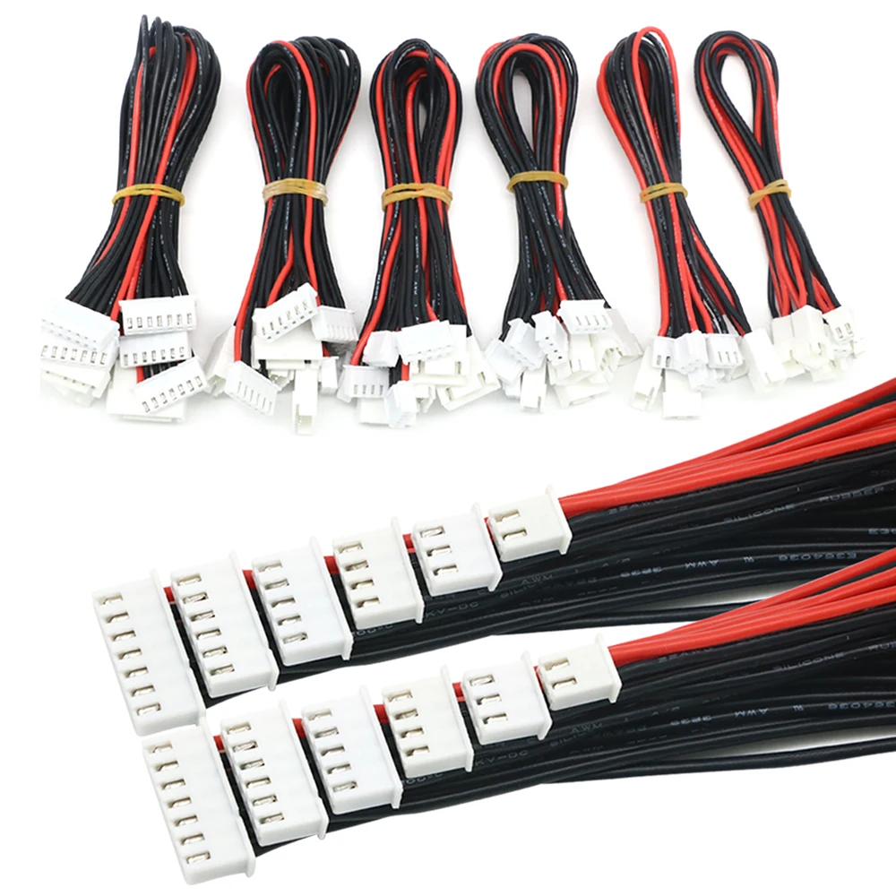 

5Pcs/Lot JST-XH 15CM 1S 2S 3S 4S 5S 6S 22AWG Lipo Balance Wire Extension Charged Cable Lead Cord for RC Lipo Battery charger