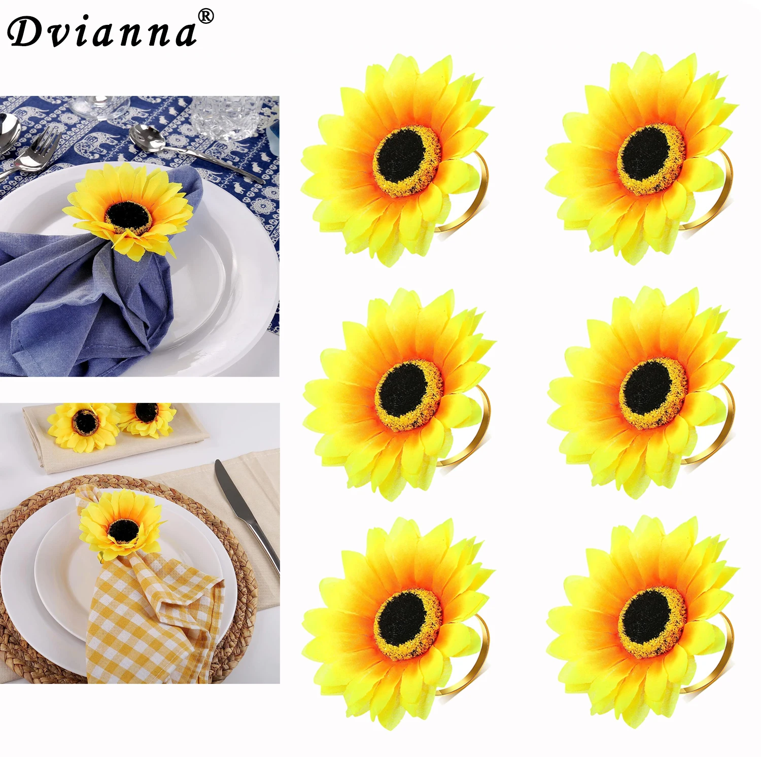 8Pcs Sunflower Napkin Rings Handmade Dining Table Napkin Rings Floral Serviette Buckles Holder for Home Wedding Party HWF02
8Pcs Sunflower Napkin Rings Handmade Dining Table Napkin Rings Floral Serviette Buckles Holder for Home Wedding Party HWF02