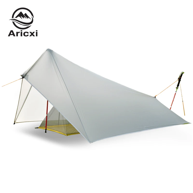 

Outdoor Ultralight Rodless Camping Hiking 15D Nylon Silicon Coating Double Layer Tent For 1 Person,only 650g