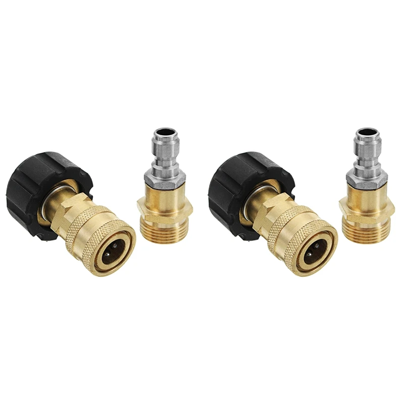 

4X High Pressure Washer Foam Washing Machine M22 Threaded Nozzle Quick Connect Connector Head