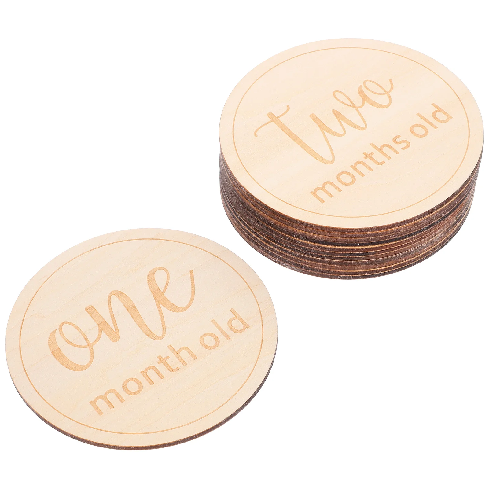 

12 Pcs Baby Milestone Cards Friends Gift Monthly The Sign Markers Discs Newborn Wooden for Photo Prop