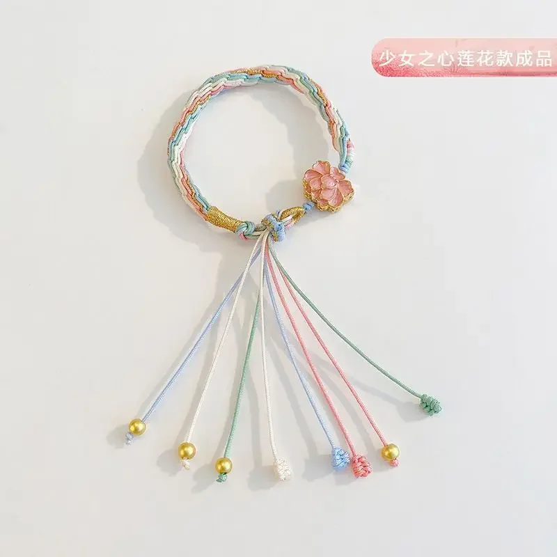

Новый Wuhui Guofeng Lianhua реборн ручной работы плетеный браслет Удачи непрерывная Ручка Веревка Материал пакет подарок
