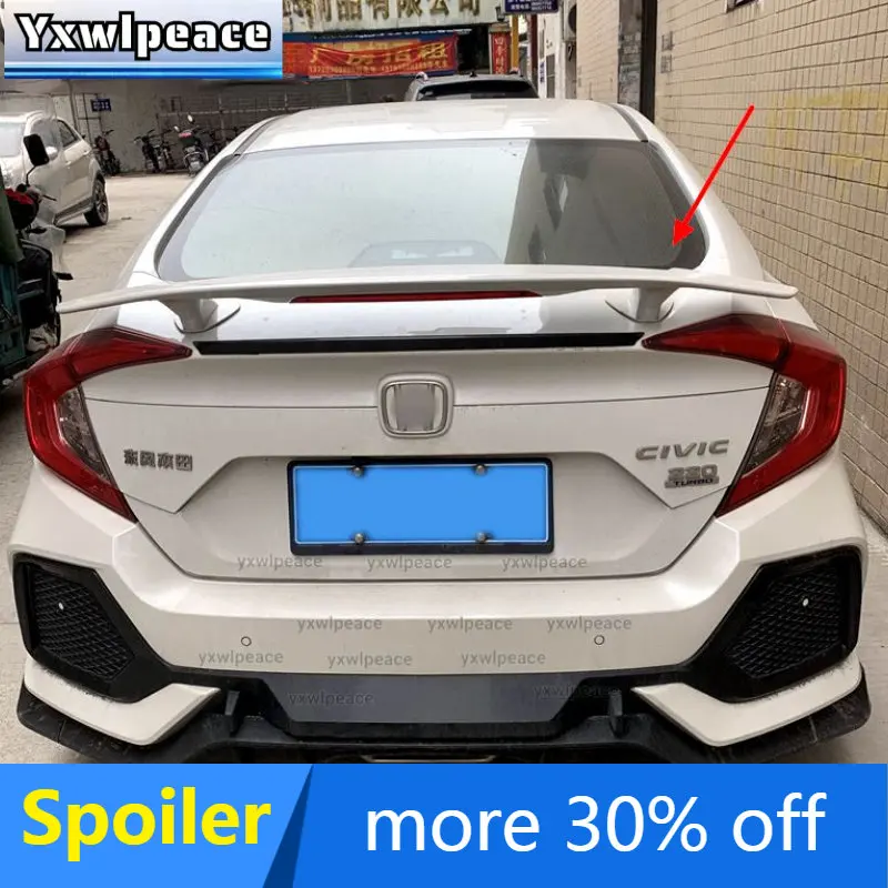 

For Honda 10th Generation Civic 2016 2017 2018 2019 2020 Sedan ABS Plastic Rear Trunk Cover Spoiler Wing Car Styling